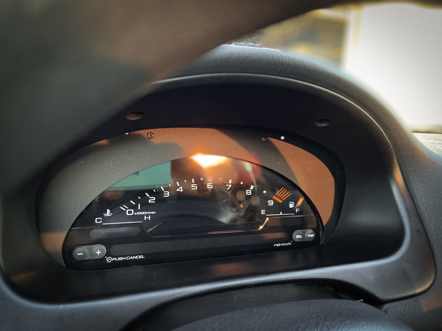 S2000 Cluster Conversion Matte and Gloss Black Acrylic Bezel (96-00 Honda Civic)