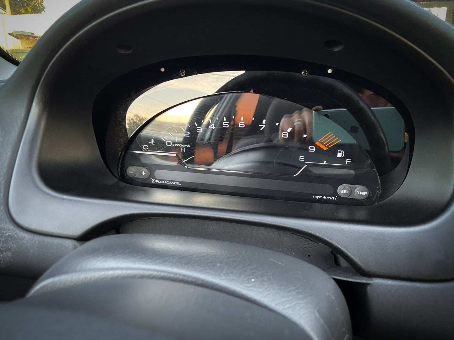 S2000 Cluster Conversion Matte and Gloss Black Acrylic Bezel (96-00 Honda Civic)