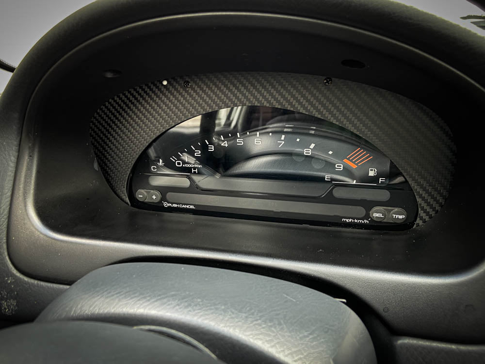 S2000 Cluster Conversion Twill Weave Carbon Fiber Bezel (96-00 Honda Civic)
