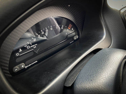 S2000 Cluster Conversion Twill Weave Carbon Fiber Bezel (96-00 Honda Civic)