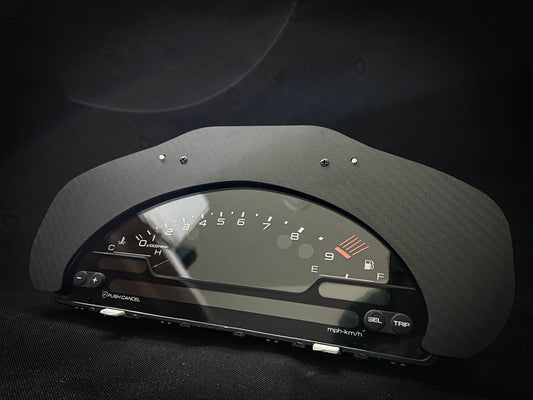S2000 Cluster Conversion Twill Weave Carbon Fiber Bezel (96-00 Honda Civic)